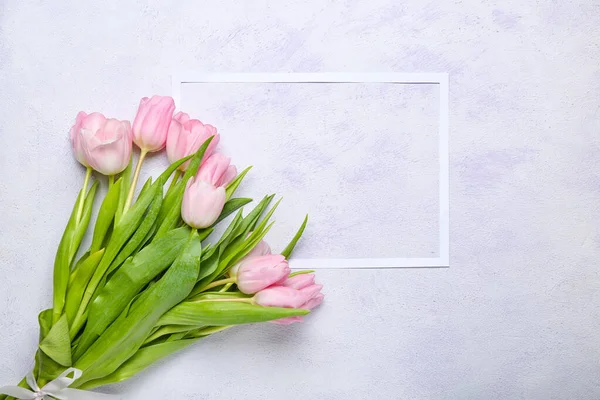 Ram Med Vackra Blommor Ljus Bakgrund — Stockfoto