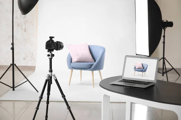 Interior Modern Studio Photographing Furniture — Stock Photo, Image
