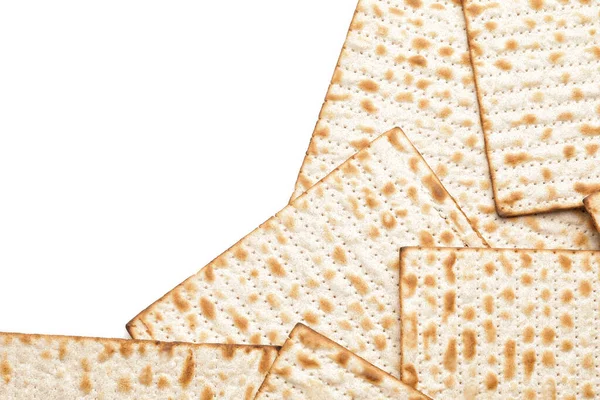 Żydowski Flatbread Matza Paschę Białym Tle — Zdjęcie stockowe