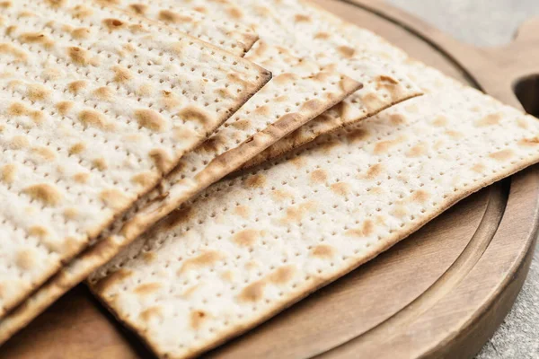 Jewish Flatbread Matza Passover Table Closeup — Stock Photo, Image