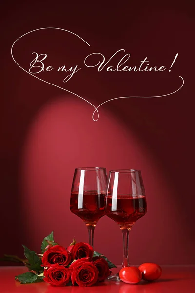 Belle Carte Voeux Pour Saint Valentin — Photo