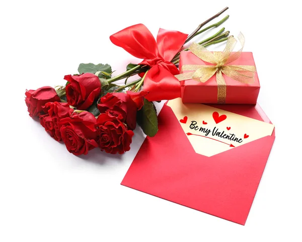 Belo Cartão Saudação Para Celebração Dia Dos Namorados — Fotografia de Stock