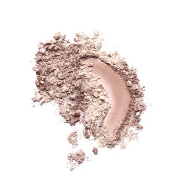 Beyaz arkaplanda ezilmiş göz farı