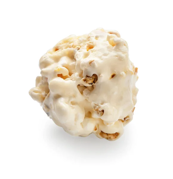 Tasty Popcorn Ball White Background — Stock Photo, Image