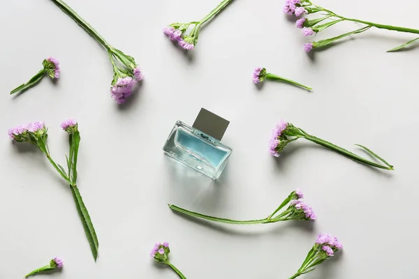 Bottle Floral Perfume White Background — Stock Photo, Image