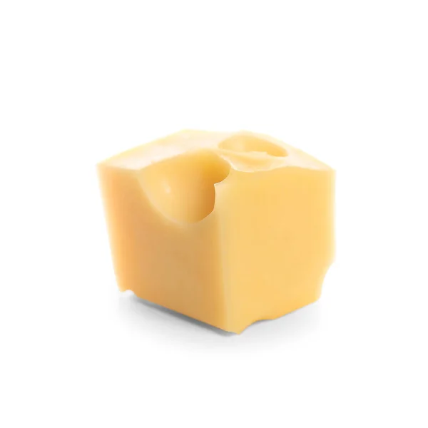 Piece Tasty Cheese White Background — Stock Photo, Image