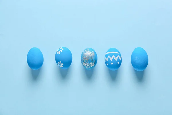 Belle Uova Pasqua Sfondo Colore — Foto Stock