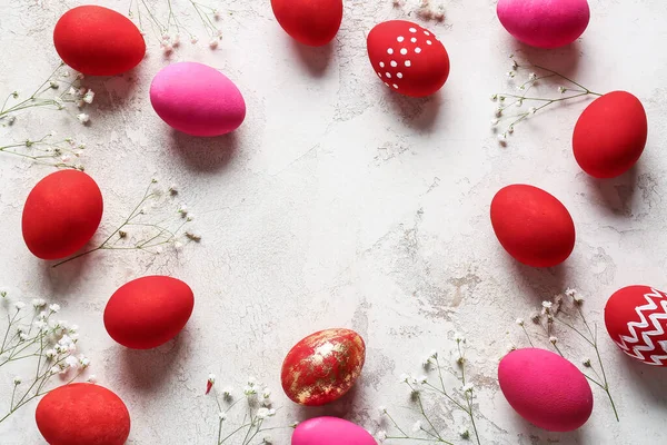 Beautiful Easter Eggs Light Background — Stock Photo, Image