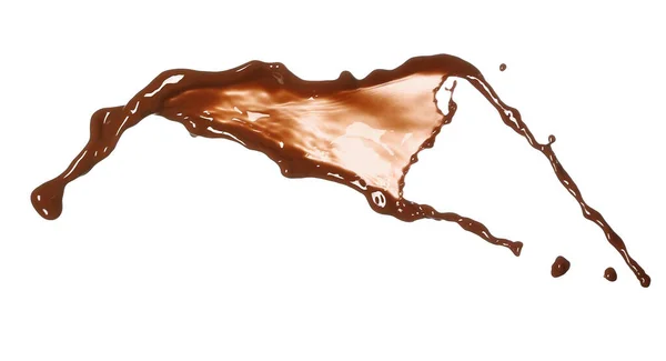 Plons Warme Chocolademelk Witte Achtergrond — Stockfoto