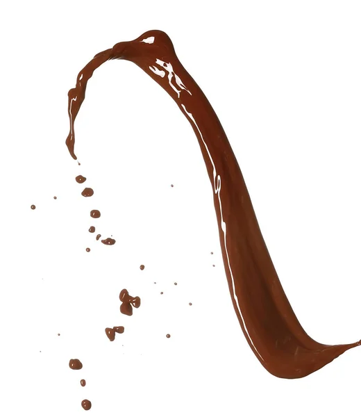 Šplouchnutí Horké Čokolády Bílém Pozadí — Stock fotografie
