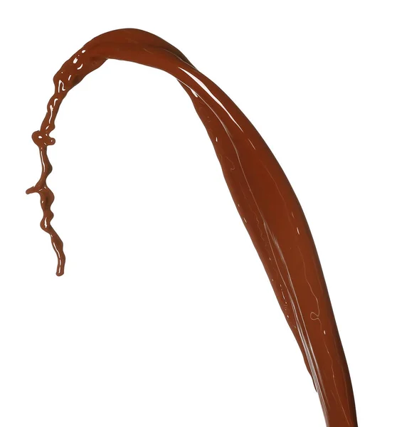 Salpicadura Chocolate Caliente Sobre Fondo Blanco — Foto de Stock