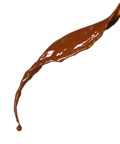 Salpicadura Chocolate Caliente Sobre Fondo Blanco — Foto de Stock