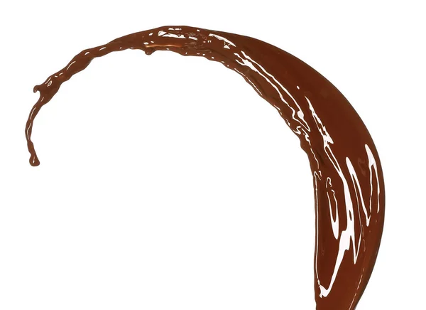 Salpicadura Chocolate Caliente Sobre Fondo Blanco — Foto de Stock