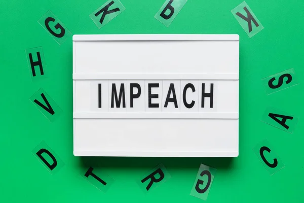 Board Word Impeach Color Background — Stock Photo, Image