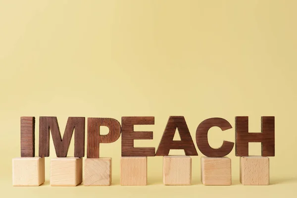 Word Impeach Cubes Color Background — Stock Photo, Image