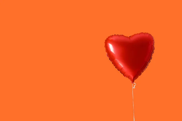 Heart Shaped Air Balloon Color Background — Stock Photo, Image