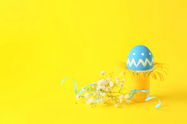 Renkli Arka Planda Paskalya Yumurtası Çiçekler — Stok fotoğraf