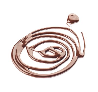 Beyaz arka planda erimiş çikolata kıvrımı