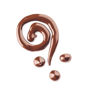 Beyaz arka planda erimiş çikolata kıvrımı