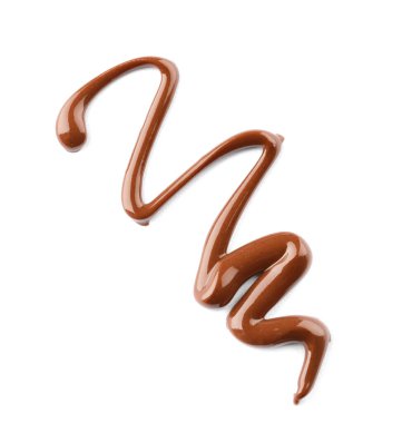 Beyaz arka planda tatlı erimiş çikolata