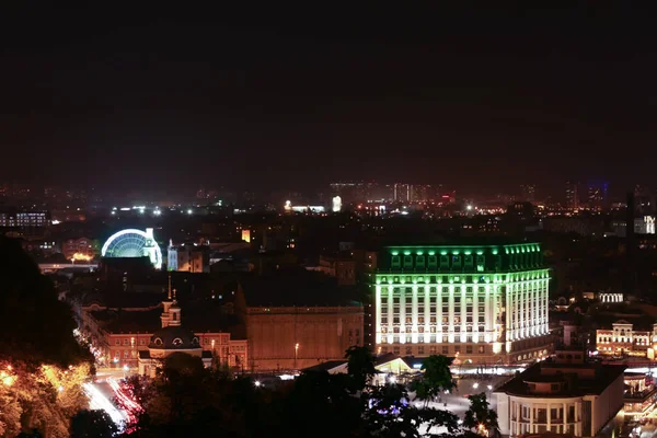 Schöne Aussicht Auf Die Moderne Stadt Bei Nacht Patrick Day — Stockfoto