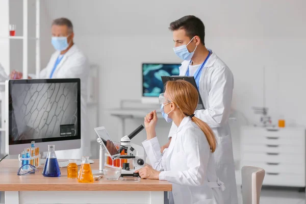 Group Scientists Working Laboratory — Stock Photo, Image