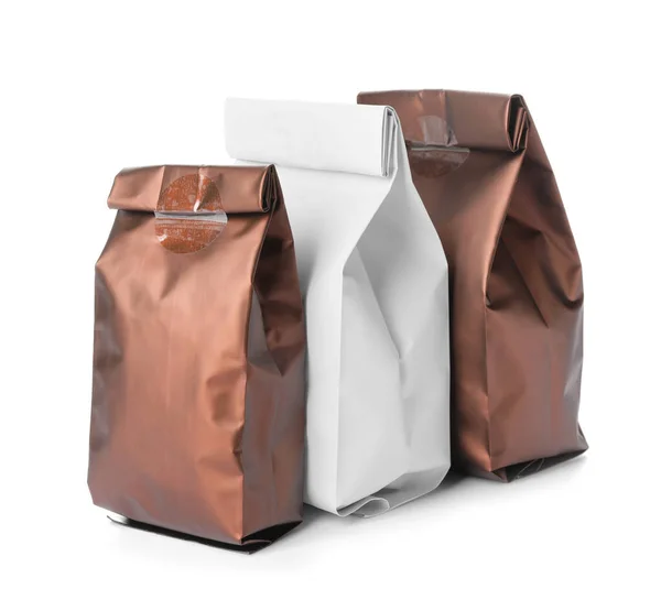 Coffee Bags White Background — Stock Photo, Image