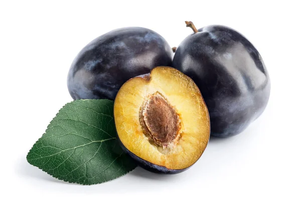 Tasty Sweet Plums White Background — Stock Photo, Image