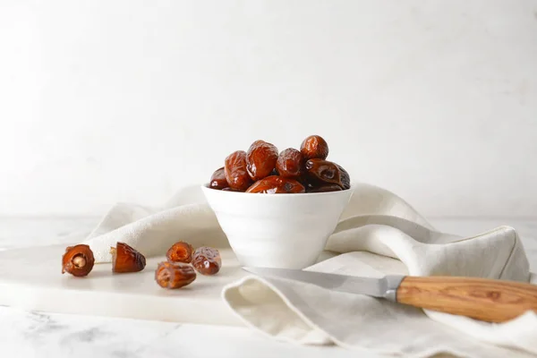 Bowl Sweet Dates Table — Stock Photo, Image