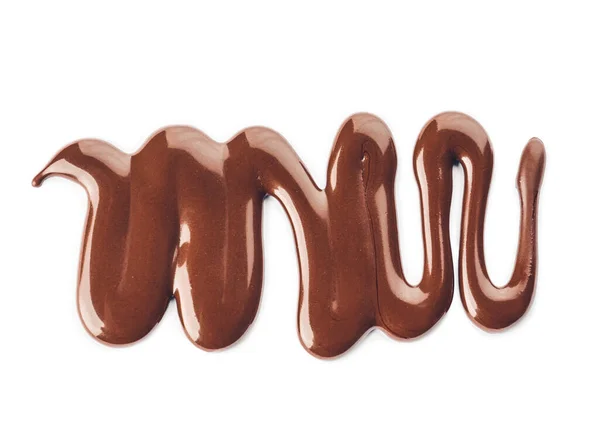 Zoete Gesmolten Chocolade Witte Achtergrond — Stockfoto