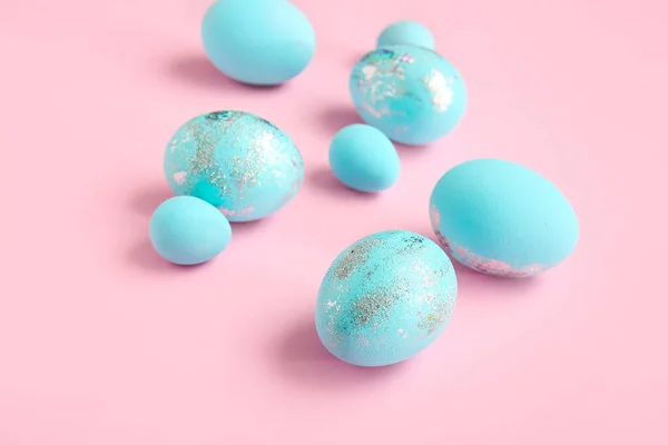 Beautiful Easter Eggs Color Background — Stock Photo, Image