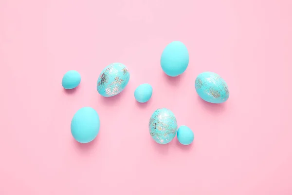 Beautiful Easter Eggs Color Background — Stock Photo, Image