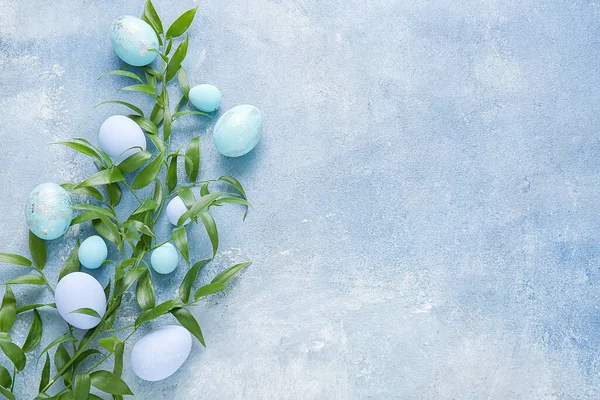 Composizione Con Belle Uova Pasqua Sfondo Colori — Foto Stock