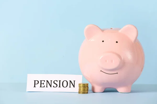 Piggy Bank Savings Color Background Concept Pension — Stock Photo, Image