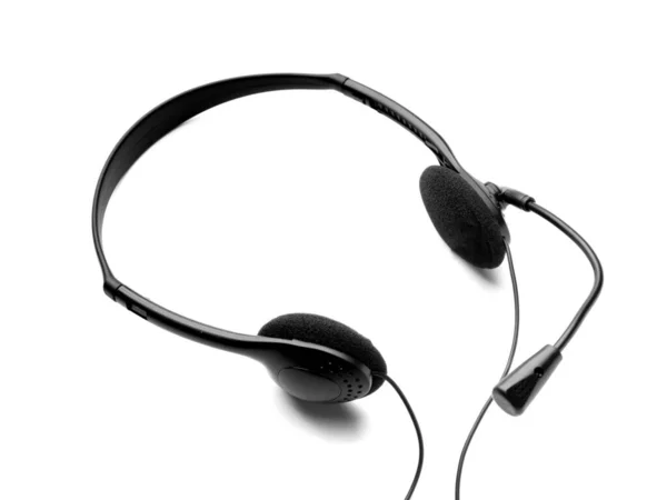 Headphones Microphone White Background — Stock Photo, Image