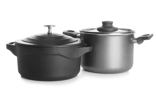 Cooking Pots White Background — Stock Photo, Image
