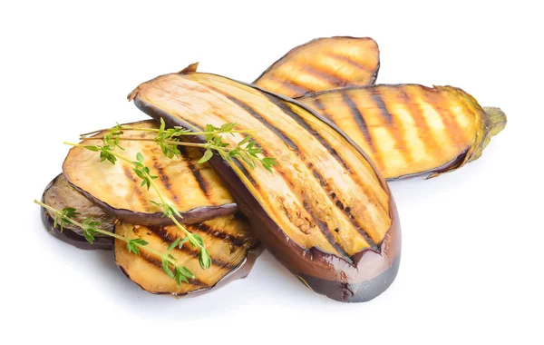 Tasty Grilled Eggplant White Background — Stock Photo, Image