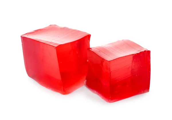 Tasty Jelly Cubes White Background — Stock Photo, Image