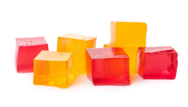 Tasty Jelly Cubes White Background — Stock Photo, Image