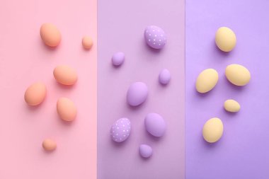 Renkli arka planda güzel Paskalya yumurtaları