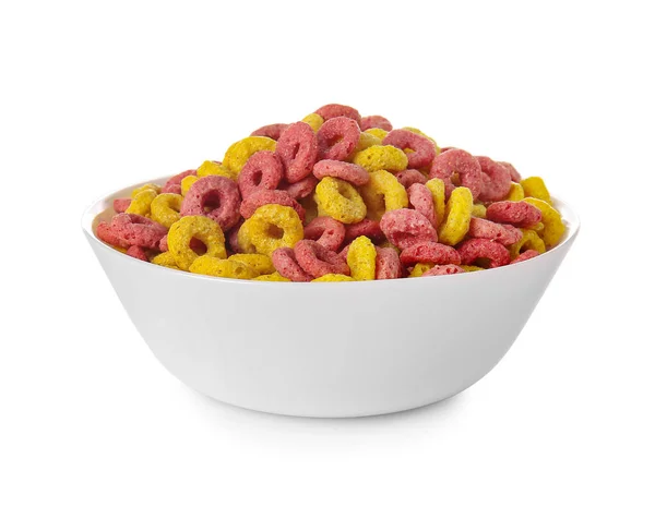 Tasty Breakfast Cereals Bowl White Background — Stock Photo, Image