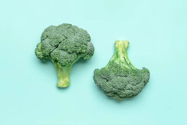 Färsk Broccoli Kål Färg Bakgrund — Stockfoto