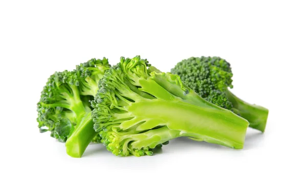 Färsk Broccoli Kål Vit Bakgrund — Stockfoto