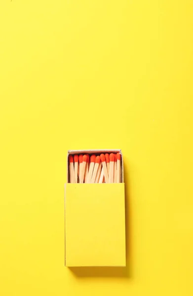 Box Matches Color Background — Stock Photo, Image