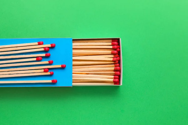 Box Matches Color Background — Stock Photo, Image