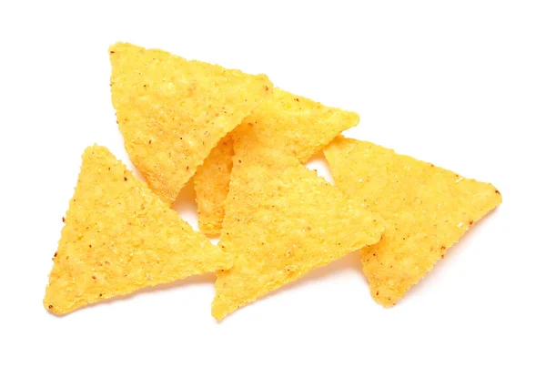 Läckra Nachos Vit Bakgrund — Stockfoto