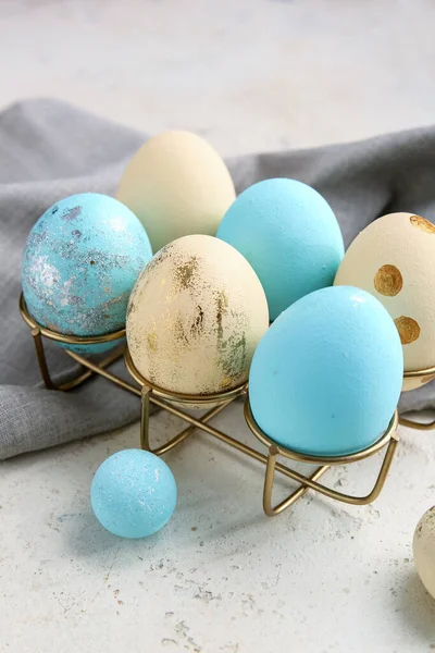 Beautiful Easter Eggs Light Background — Stock Photo, Image