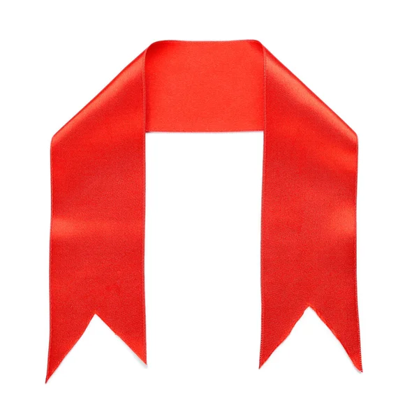 Red Ribbon Isolated White — Stock Photo, Image
