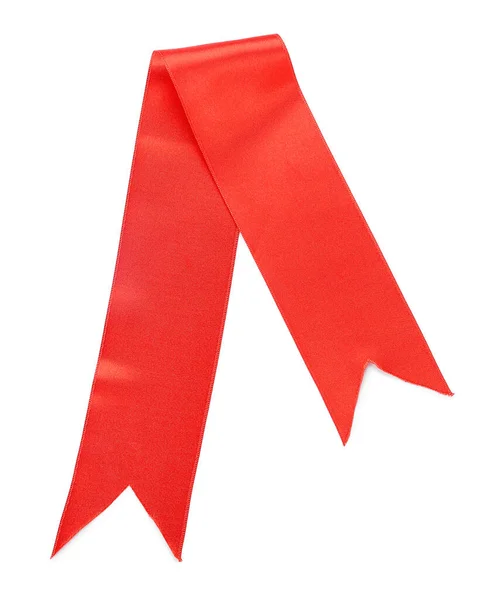 Red Ribbon Isolated White — Stock Photo, Image