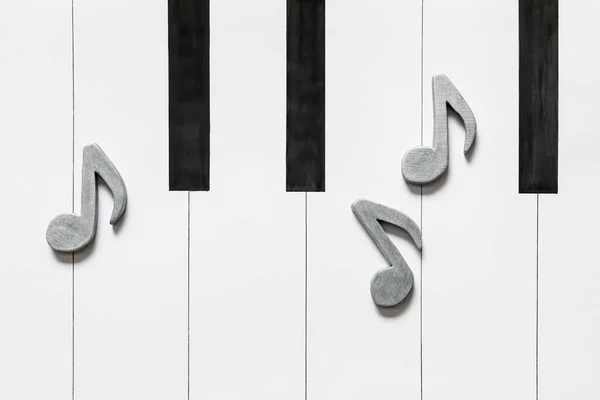 Müzik Notaları Kağıttan Yapılmış Piyano Yakın Plan — Stok fotoğraf